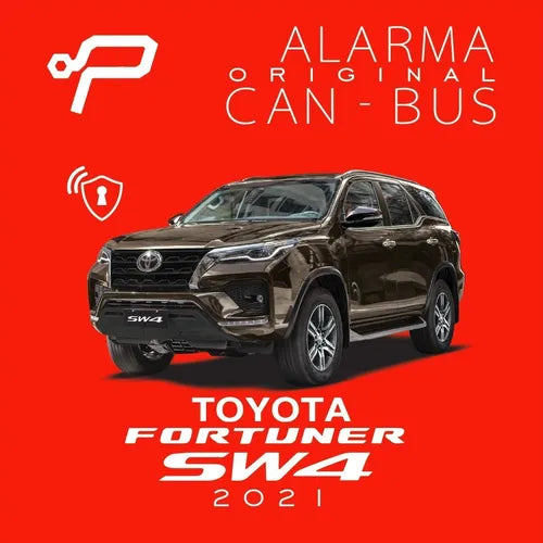 Alarma para carros vehicular con protocolo can bus para toyoyta Fortuner sw4 con sistema de impacto y modulo eleva vidrios