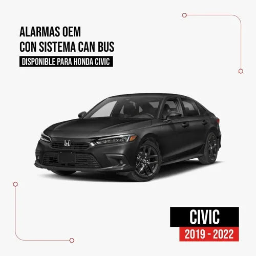 Somos tus autopartes, alarma can bus original para Honda Civic con modulo elevavidrios, sensor de impacto y cierre de espejos
