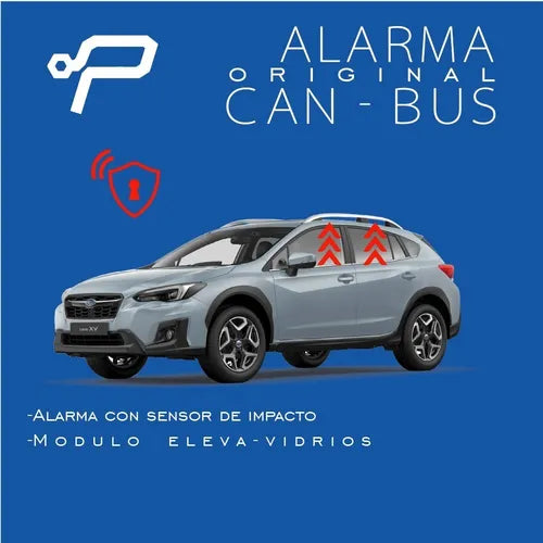 alarma can bus con sensor de impacto con modulo eleva vidrios para subaru xv 