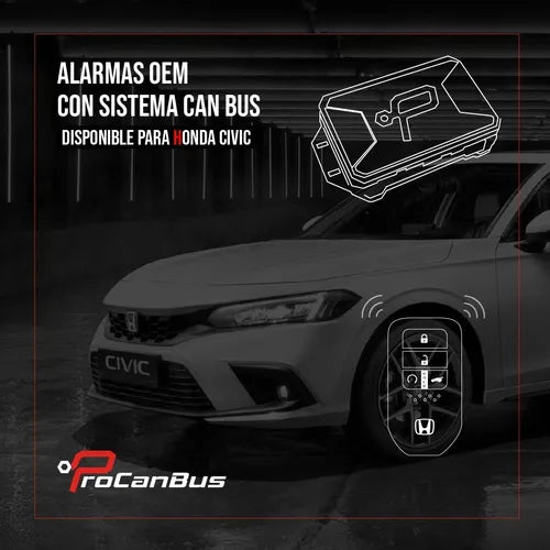 alarma para honda civic procanbus con modulo elevavidrios y cierre de espejos