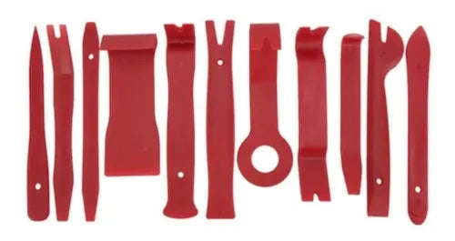 juego de 11 herramientas plásticas par el desmonte de paneles de tablero, puertas, consolas centrales bomper y otras partes de vehículos que son delicadas. 11 piezas Auto coche Radio puerta Clip Panel de ajuste Dash herramientas portátiles de mano removedor de Audio herramienta de palanca accesorios de plástico