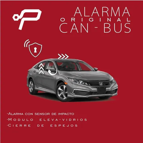 Alarma original para honda civic con modulo eleva vidrios y cierre de espejos