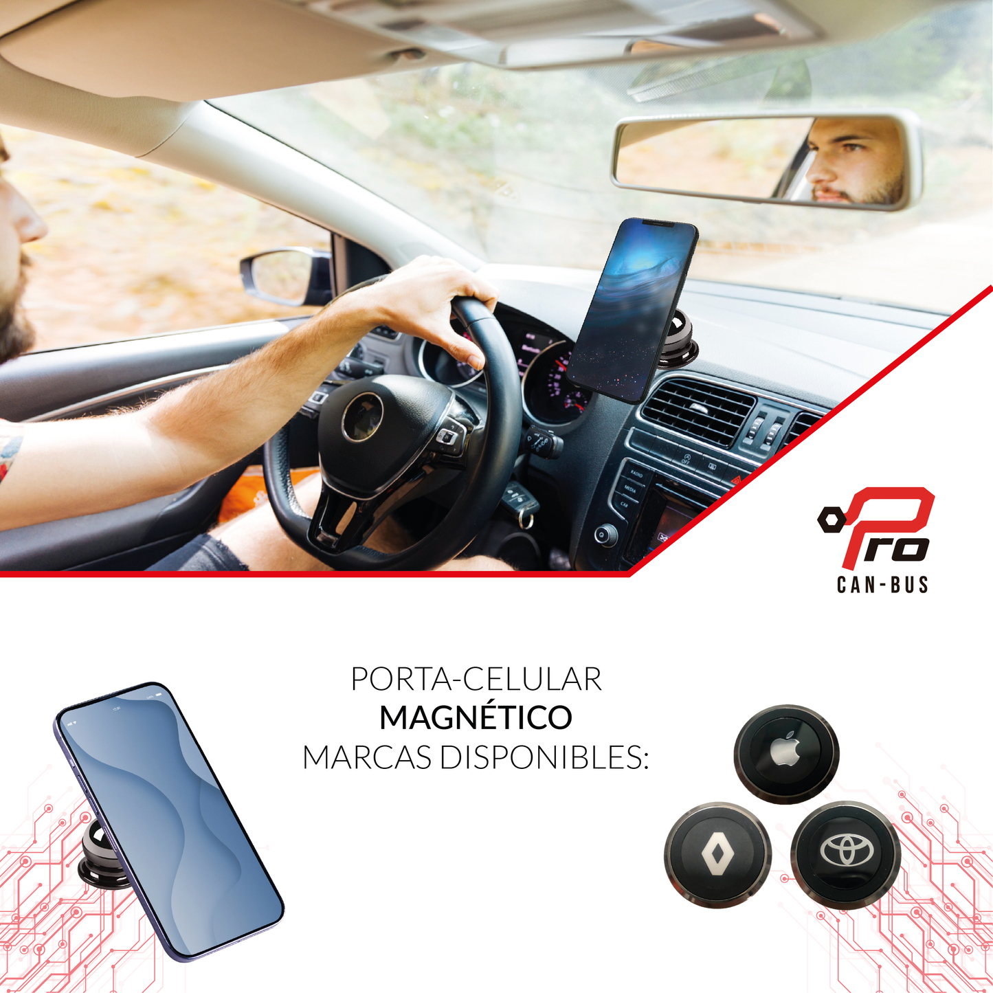 Soporte Magnético para Celular para Carro con Cinta 3M de Doble Faz