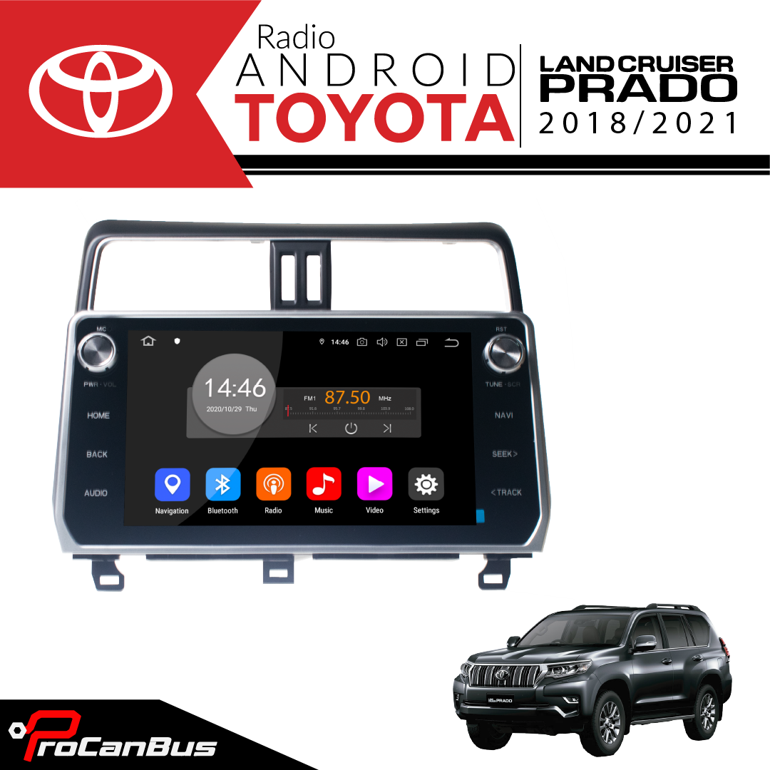 Radio con carcasa original android de pantalla para Toyota prado landcruiser con android auto y apple car play en tus autopartes tenemos los mejores accesorios para carros y camioneta